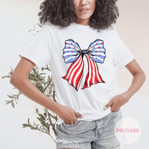 Transferência DTF Big American Bow, pronta para prensar, transferência térmica, transferência DTF fofa, transferência de camiseta, transferência moderna, DTF