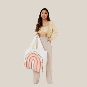 Large Happy Mail Nylon Reusable Bag, Foldable Shopping Bag, Cute Shipping Bag, Grocery Tote Bag, Small Business Owner Tote, Big Reusable Bag