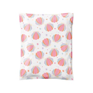 10 x 13 &quot;Conchas de Confete Poly Mailer, Design de Verão, Shell Mailer, Saco de Envio, Saco de Correio, Bonitos Mailers Poli, Auto-Selo, Envelope Boutique