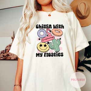 Chillin With My Floaties DTF Transfer, Pronto para prensar, Transferência de calor, Transferência DTF fofa, Transferência de camiseta, Transferência da moda, DTF