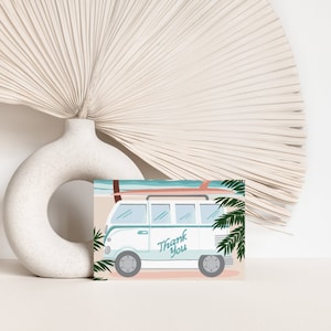 50 4x6" Dankeskarten, Blaue Van Illustration, Sommer, Physische Dankeskarten, vorgefertigte Karten, Versandzubehör, Verpackung, Kleinunternehmer