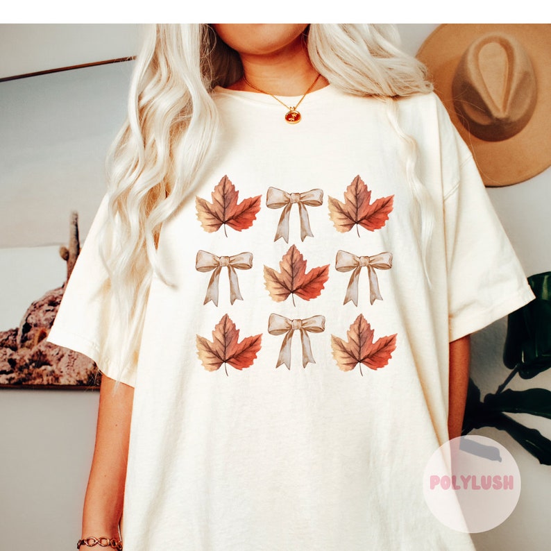 Fall Leaves Shirt Transfer: Colorful Autumn Design (Multiple Sizes) image 1