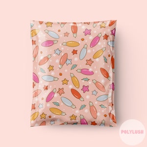 10 x 13" Starry Light Poly Mailer, diseño navideño, correo de Navidad, bolsa de envío, bolsa de correo, lindos Poly Mailers, autosellado, sobre boutique