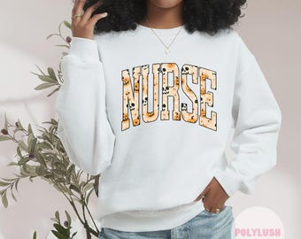 Fall Nurse Heat Transfer: Halloween DTF Design for Shirts