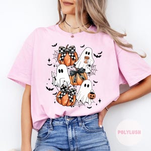 Ghost And Pumpkin Bow DTF Transfer, Ready To Press, Heat Transfer, Cute Dtf Transfer, Tshirt Transfer, Trendy Transfer, Dtf
