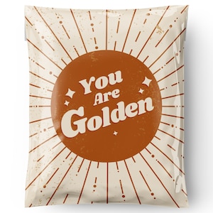 14.5 x 19&quot; You Are Golden Poly Mailer, Versandtasche, Retro Sun Mailer, Süße Poly Mailer, Selbstsiegel, Boutique Briefumschlag, Groovy Mailer