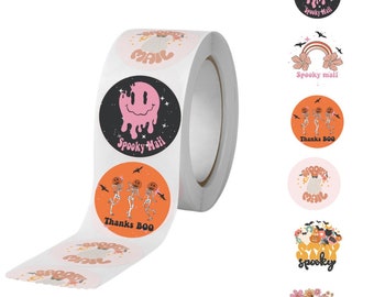 Adesivos de agradecimento de Halloween de 5 cm, adesivos assustadores para pequenas empresas