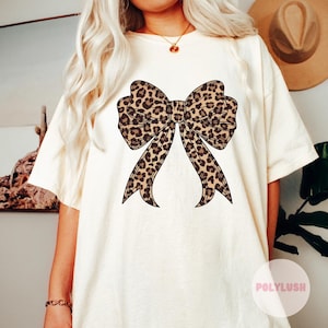 Leopard BIG Bow DTF Transfer Transferência DTF personalizada, pronta para prensar, transferência de calor, transferência DTF fofa, transferência de camiseta, transferência da moda, DTF