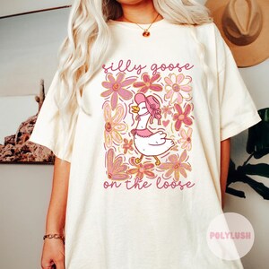 Pink Floral Silly Goose DTF Transfer