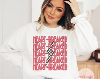 Heart Breaker, transferencia DTF con iluminación a cuadros, lista para imprimir, transferencia de calor, linda transferencia DTF, transferencia de camiseta, transferencia de moda, DTF