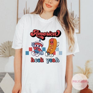 America Heck Yeah DTF Transfer, Pronto para prensar, Transferência de calor, Transferência DTF fofa, Transferência de camiseta, Transferência da moda, DTF