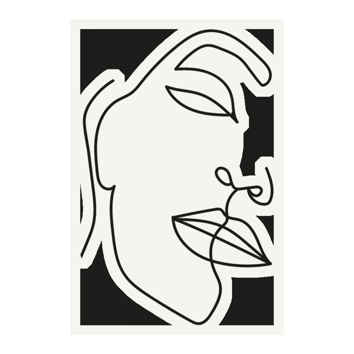 Abstract Line Faces Vinyl Sticker VINYL Stickers Line Art Etsy