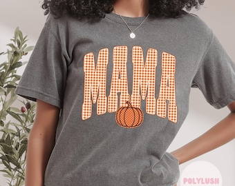 Mama Pumpkin and Bat Transfer - Halloween DTF Heat Press Graphic