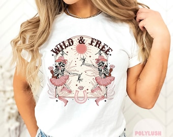Wild And Free, Dancing Skeleton DTF Transfer, Ready To Press, Heat Transfer, Cute Dtf Transfer, Tshirt Transfer, Trendy Transfer, Dtf
