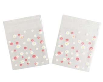 4X4' Self Seal Daisy Cello Bags, Resealable Bags Floral Self Adhesive Bags, Cute Packaging Cello Bags, Transparent Poly Bags, Cookie Bags