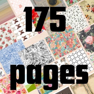 Junk-Journal lose Seiten insgesamt 175, Tagebuchseiten, Papier Lieferungen, Karten, Scrapbooking Verschiedenes grün floral sepia super Spaß