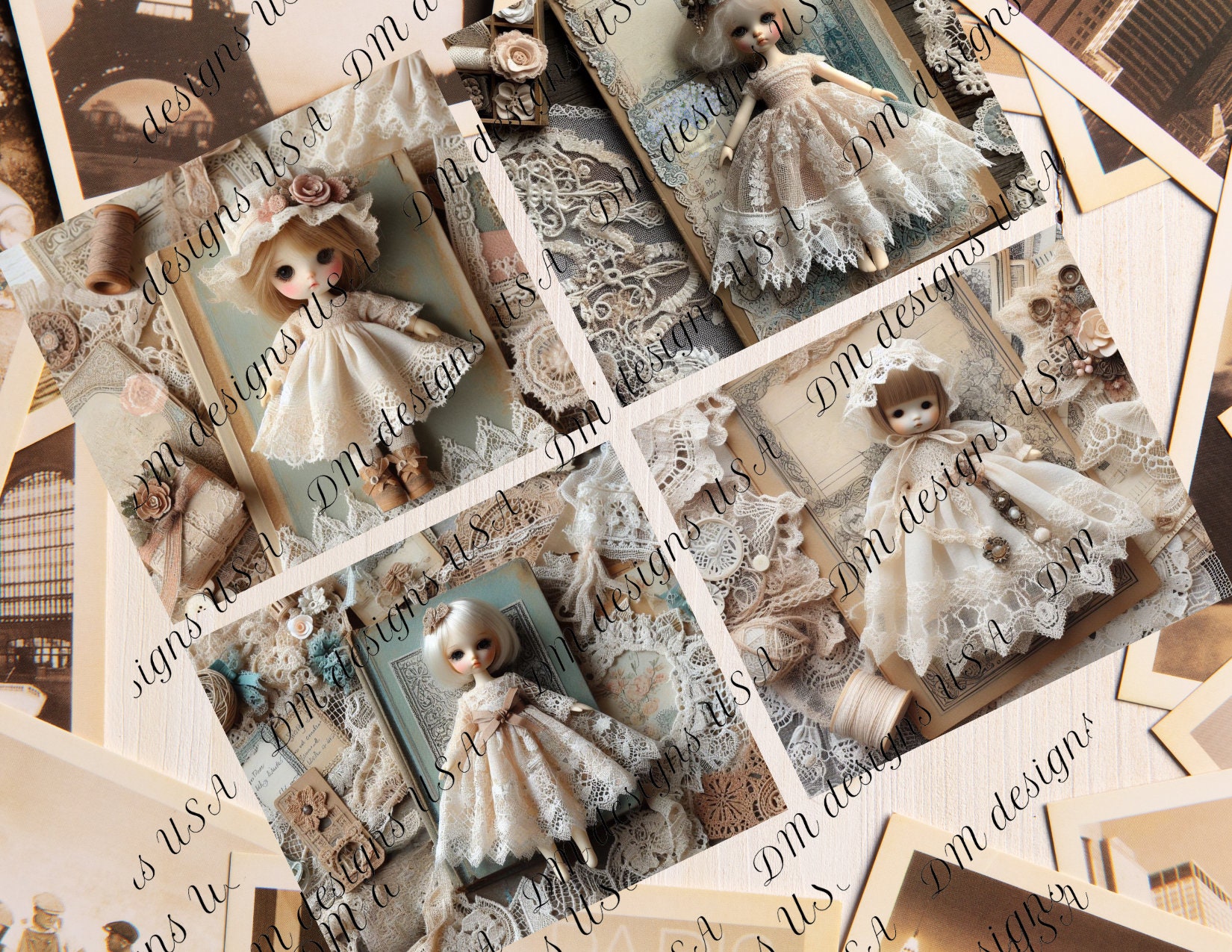 Vintage Doll Junk Journal Pages: Printable Ephemera (digital Download ...