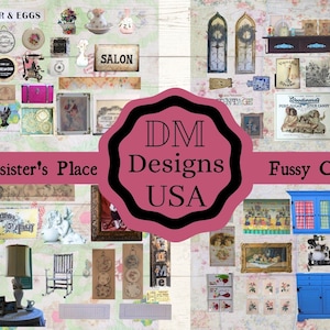 junk journal digital download wählerisch schneidet meine Schwestern Platz antike Vasen Schränke Bilderrahmen Vasen Spaß Scrapbooking Karte machen Küche