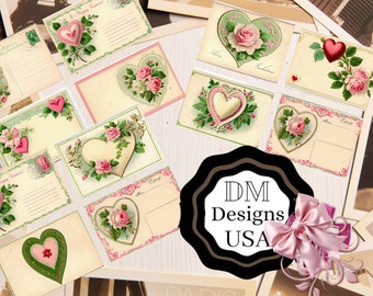 Valentines Junk Journal Kit: Shabby Chic Ephemera (Digital Download)