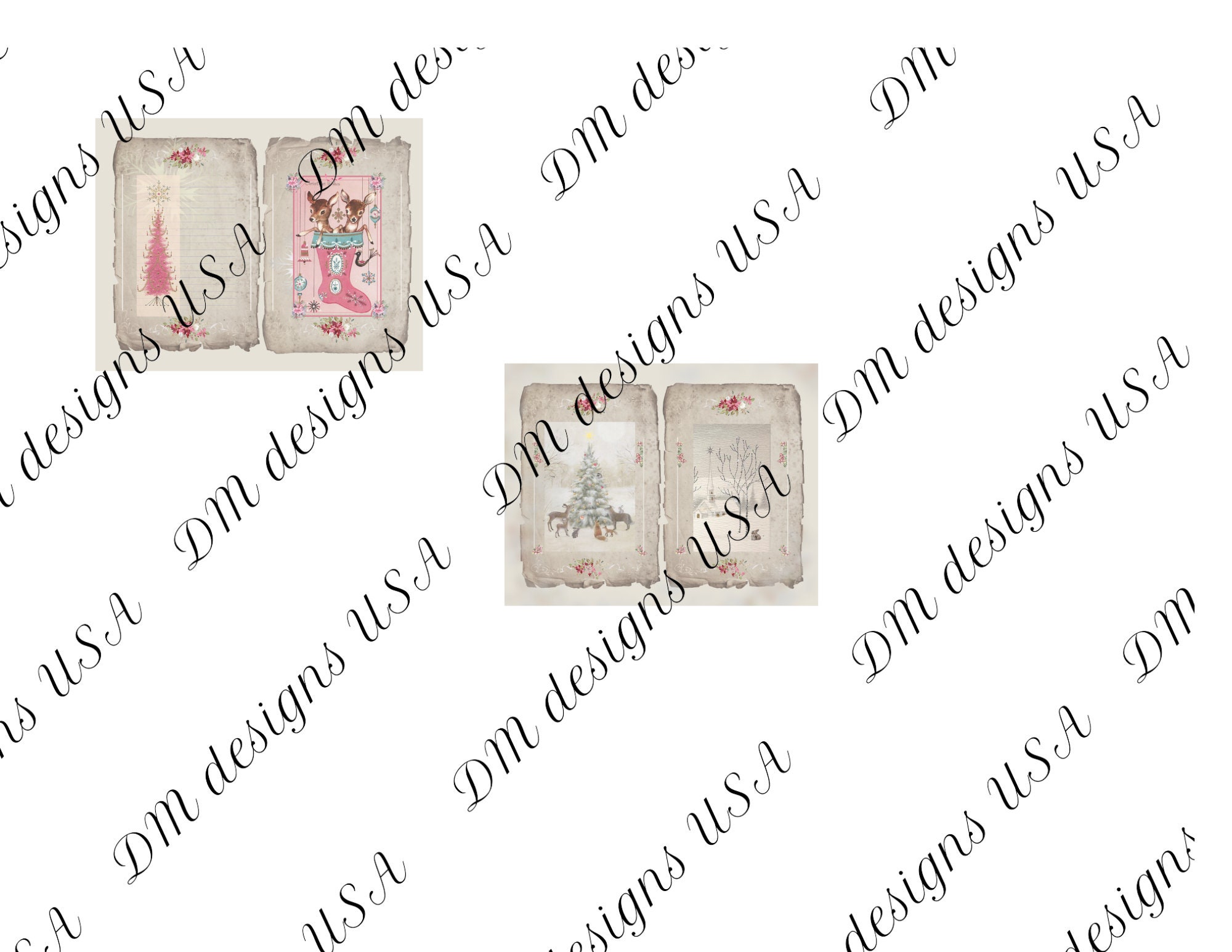Junk Journal Printable Vintage Christmas Shabby Chic Kit Scrapbooking ...