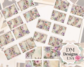 Floral Junk Journal Kit: Background Pages, Ephemera, Tags (Digital Download)
