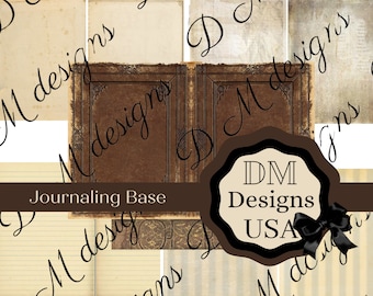 Páginas de diario, Fundamentos básicos, Kit de diario basura, Vintage, Neutro, Masculino, Hecho a mano, Descarga digital