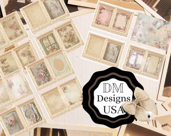 Shabby Chic Junk Journal Kit: Vintage Paper, Lace & Ivory (Digital Download)