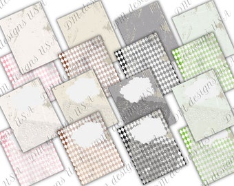 Kit Harlequin Junk Journal: Papel rayado para scrapbooking (Descarga digital)