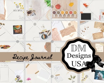 Vintage Recipe Journal Kit | Printable Pages, Ephemera, Meal Planner (Digital Download)