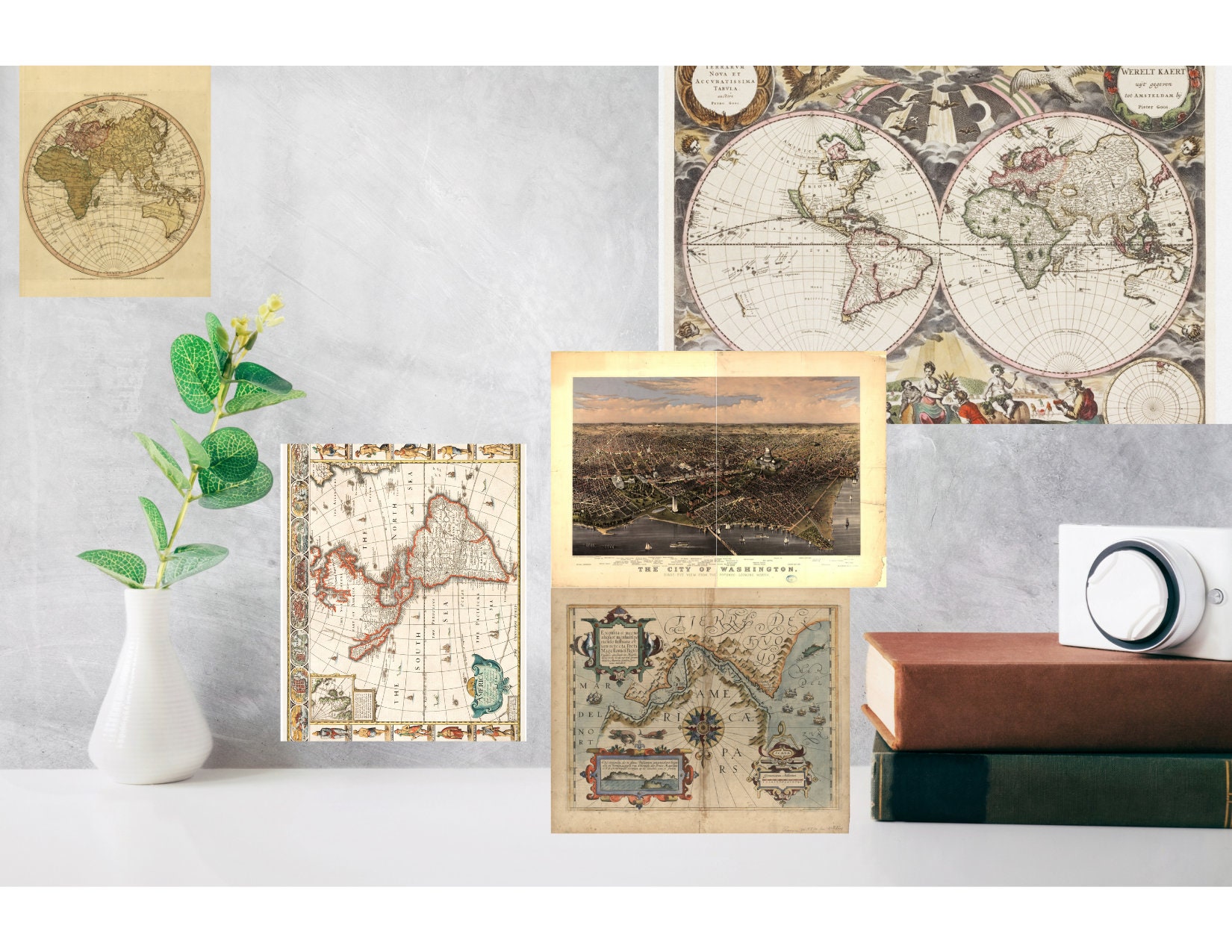 Junk Journal Printable Vintage Map Papers, Vintage Paper Journal Pages ...