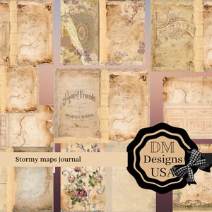 Junk Journal Kit, Digital Junk Journal, Junk Journaling Download, Junk Journal includes 10 double sided pages with Journal Digital, Easy/fun