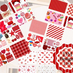 Red Junk Journal, Digital, Junk Journaling Download, Junk Journal use in scrapbooking and card making