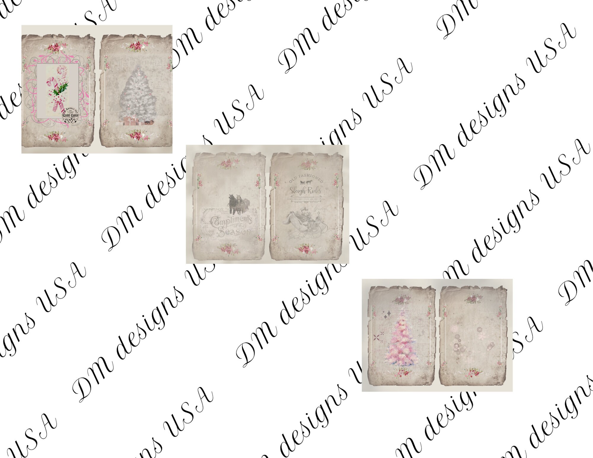 Junk Journal Printable Vintage Christmas Shabby Chic Kit Scrapbooking ...