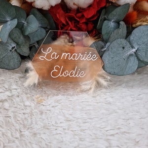 Modern Elegance: Personalized Hexagonal Place Cards for Your Special Day