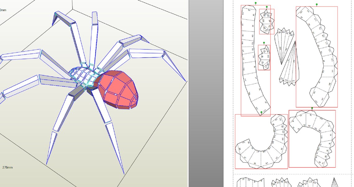 Halloween Spider Papercraft Papercraft 3D Spider Diy Paper Etsy