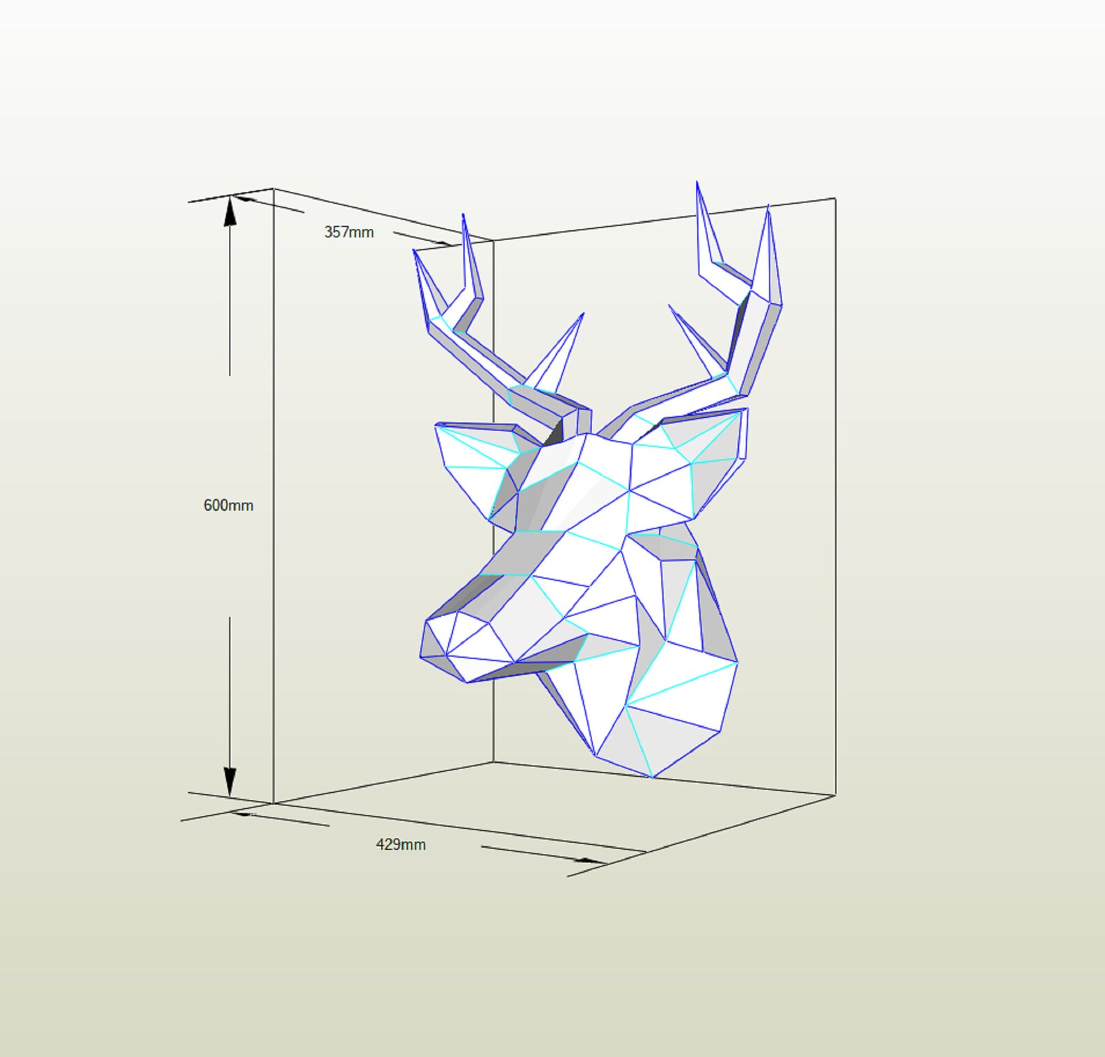 Deer Head Papercraft PDF Pack 3D Paper Sculpture Template | Etsy