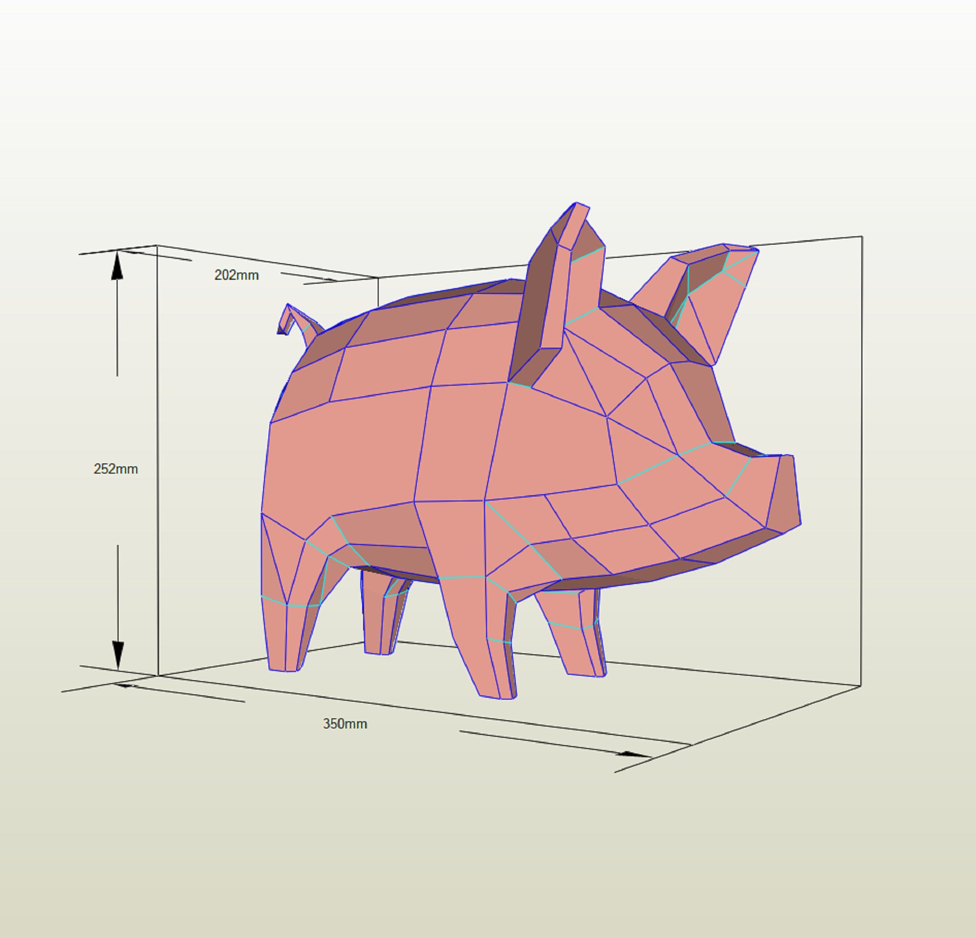 Pig Papercraft Realistic