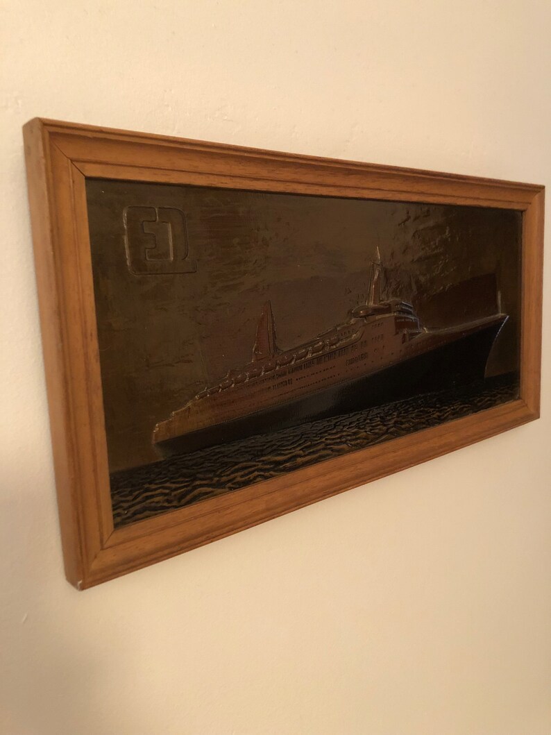 Vintage Cunard QE2 3D Wall Plaque Etsy