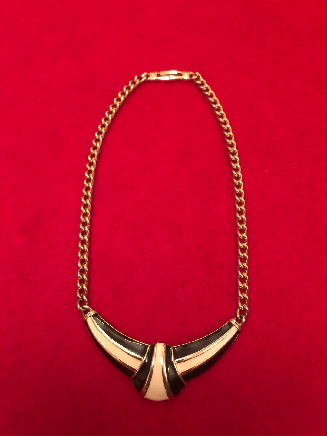 Vintage Gold Tone and Enamel Choker/necklace Etsy