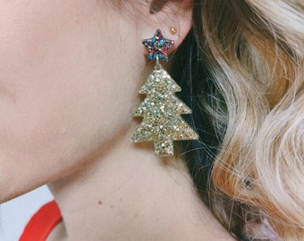 Boucles d'oreilles sapins personnalisables