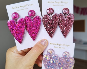 Boucles d'oreilles coeurs personnalisables