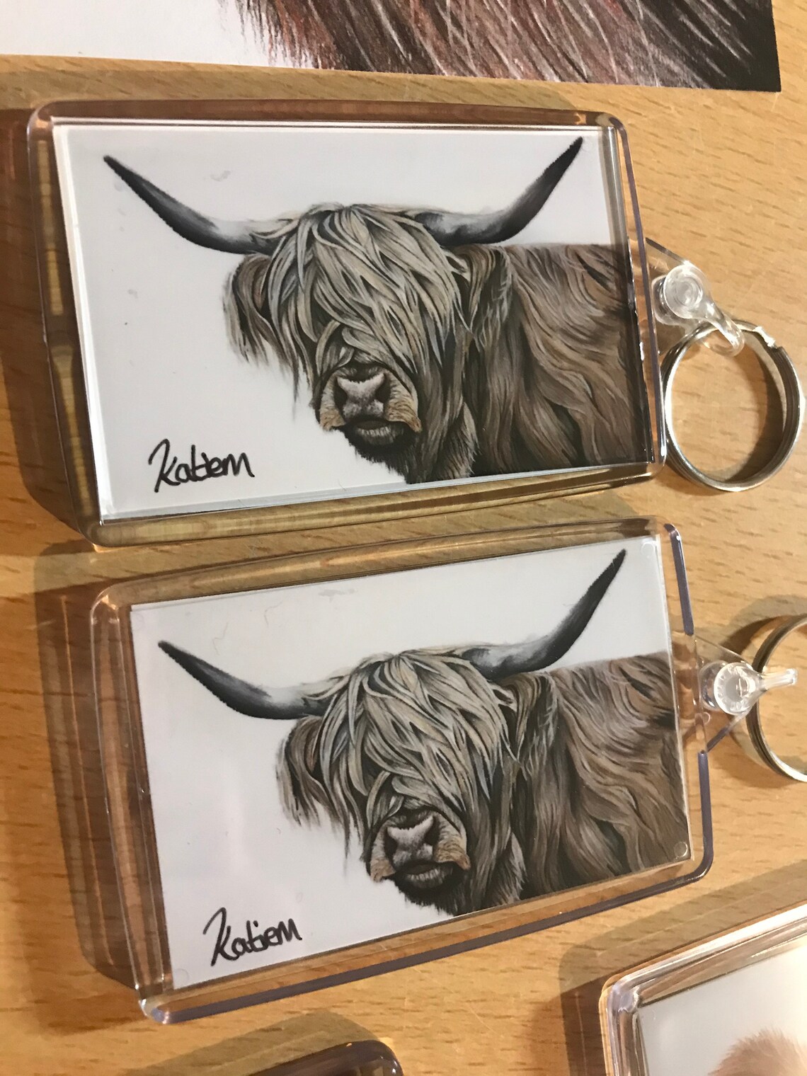 Scottish Highland cow key ring/farm animal keychains/cow Etsy
