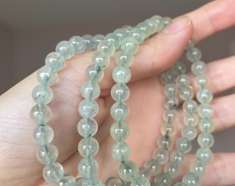 Natural Green Prehnite Gemstone Bracelet (7.2 inches)
