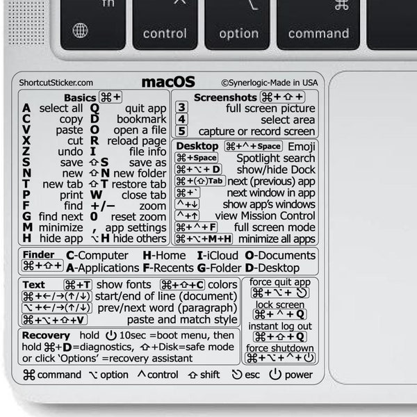 Mac Function Key Sticker Apple MacBook Decal Stickers - Etsy