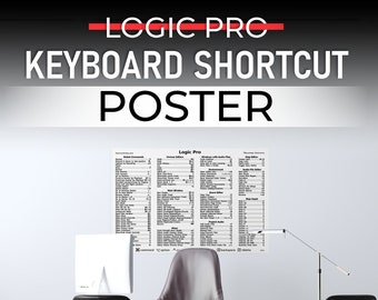 Apple Logic Pro X Poster 24"x36" Comprehensive list of Logic Keyboard Shortcuts - Premium Quality