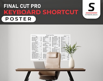 Final Cut Pro X Poster 24&quot;x36&quot; Comprehensive list of FCP X Keyboard Shortcuts - Premium Quality