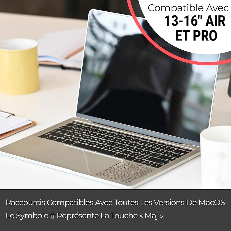 Mac OS / Word + Excel — Tastatur, Autocollant und transparentes Vinyl (auf Französisch), Kompatibel : MacBook/Air/Pro/Mini/iMac Bild 11