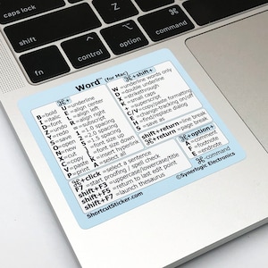 Word (for Mac) Cheat Sheet Reference Guide Shortcut Sticker - Black Vinyl - fit any Macbook/iMac - size 2.8&quot;x2.5&quot; by SYNERLOGIC