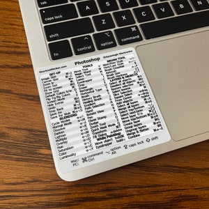 Adobe Photoshop Quick Reference Keyboard Shortcuts for Any MacBook or Windows PC No-Residue Laminated Vinyl Sticker by SYNERLOGIC