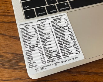 Adobe Photoshop Quick Reference Keyboard Shortcuts for Any MacBook or Windows PC No-Residue Laminated Vinyl Sticker by SYNERLOGIC
